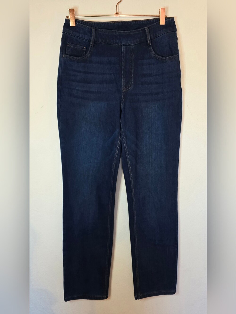 Halara Straight Leg Jeans Women M Blue Stretch Waist Pull On Casual NEW #006